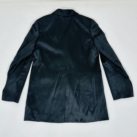 Madewelll Soft Satin Oversized One Button Blazer True Black Size 2 NWT $188 - Picture 8 of 12